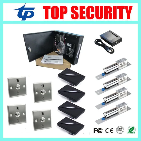 

C3-400 TCP/IP smart card access control system 4 doors access control with power supply box electric lock and other accessories