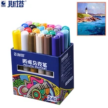 STA 12/24 цветная креативная акриловая маркерная ручка, хайлайтер Водонепроницаемая ручная работа ручка-маркер для художественного дизайна школьного поставщика