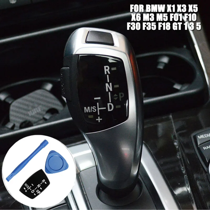 cheap ABS Black Car Gear Shift Knob Panel Sticker For BMW X1 X3 X5 X6 M3 M5 F01 F10 F30 F35 F18