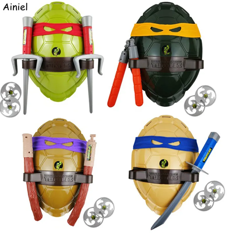 

Anime Teenage Mutant Ninja Turtles Weapons Suit Cosplay Boys Leonardo Toy Shell Prop Weapon Set for Kids Cosplay Christmas Gifts
