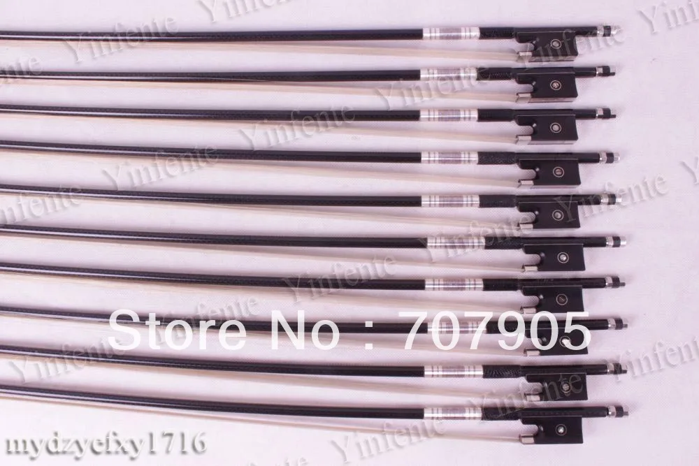 

10 pcs New 4/4 Violin Bow High quality Carbon Fiber Ebony Frog