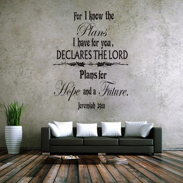 Jeremia 29:11 Schrift vinyl quotes muurtattoo interieur woonkamer ... Jeremia 29:11 Schrift vinyl quotes muurtattoo interieur woonkamer ...