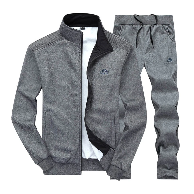 Men's Sportswear Set Brand Mens Tracksuit Sporting Fitness Clothing Two Pieces Long Sleeve Jacket + Pants Casual sweat suits men