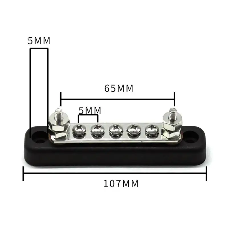100Amp 7-точка сборных шин Мощность распределительный блок с 5 винтов+ 2 шпильки для грузовика RV корабль тренеров
