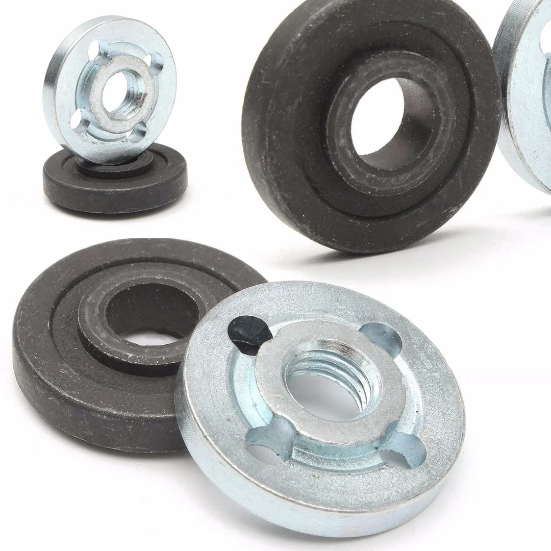 1set  M10 Angle Grinder Flange Kit Lock Nut Inner Outer Set Lathe machining of steel