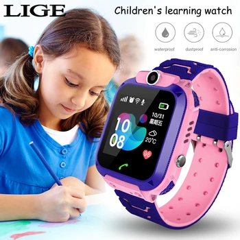 

LIGE Children learning smart watches IP67 super waterproof swimm bath wash LBS positioning smart watch Kids watch for boys girls