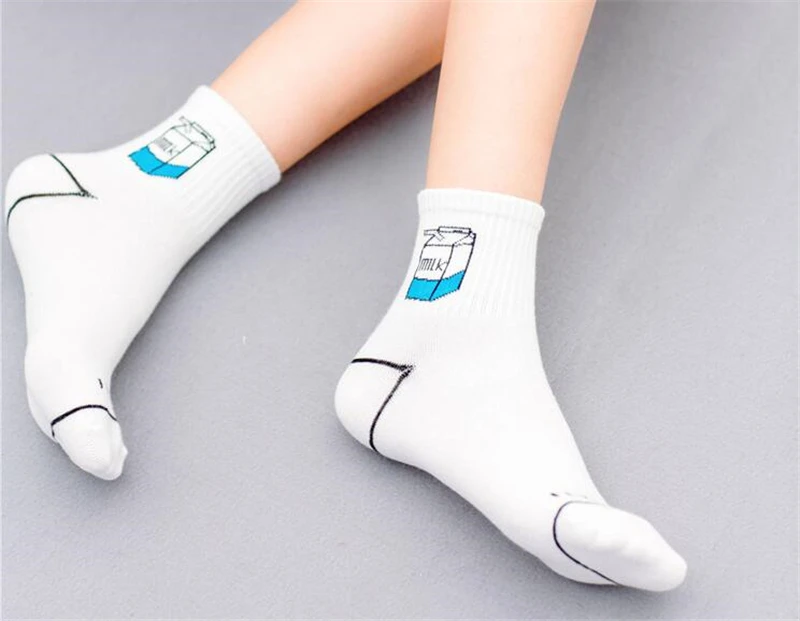 Harajuku Короткие носки для женщин милые животные печати Sox уличная хлопковые мягкие дышащие рождественские подарки девочек