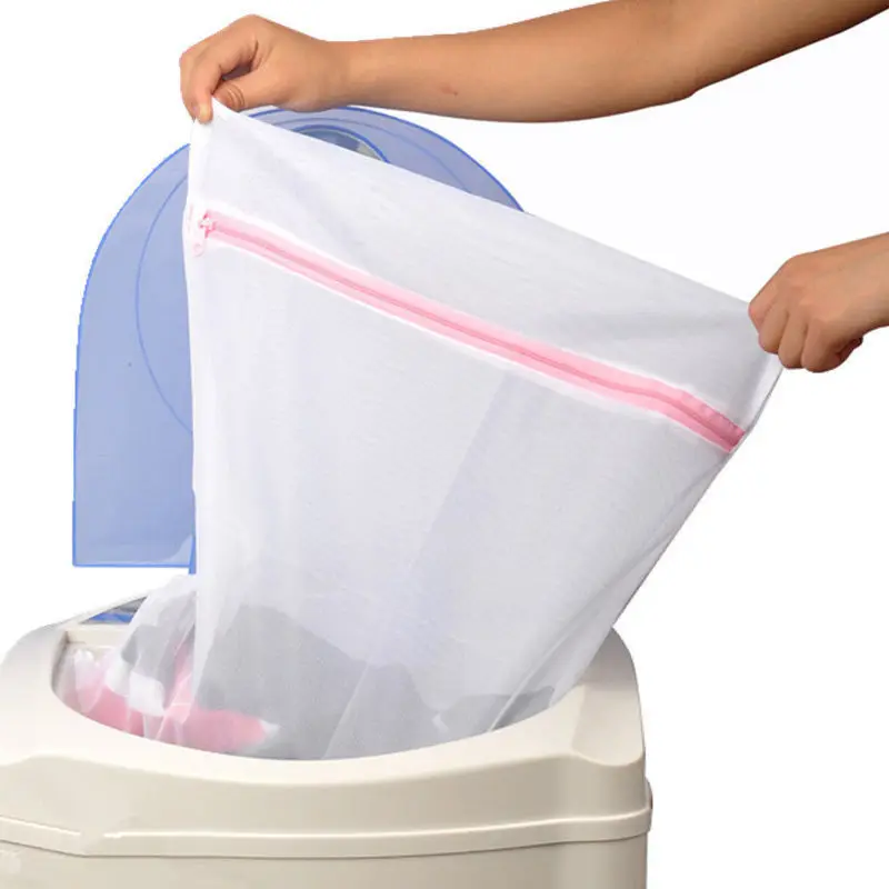 1 pieza de calidad práctica de la colada con cremallera limpiador red malla calcetines sujetador ropa proteger bolsa de lavado multifunción útil hogar jardín