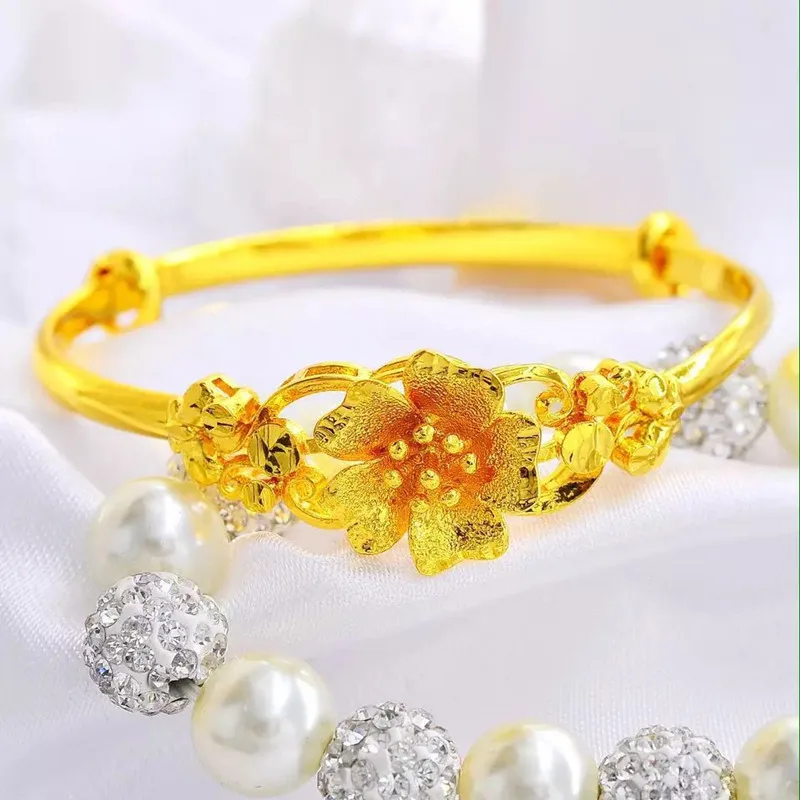 18K Real Gold Plated bangles Drop buckle women pulseras Elegant HBZ 14