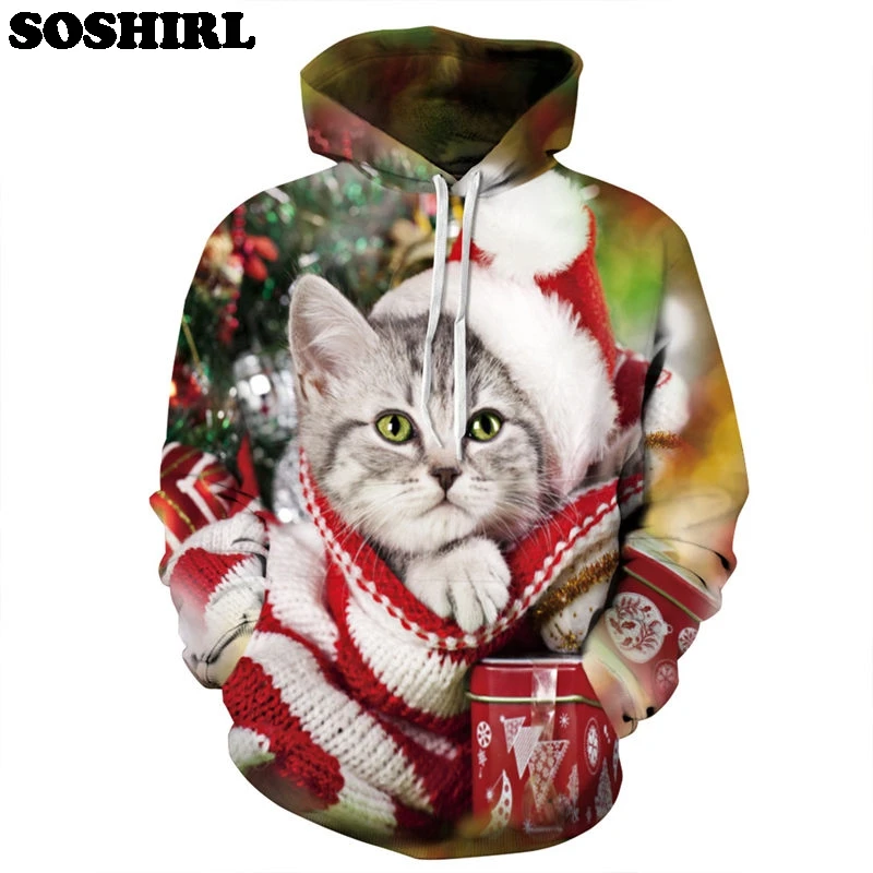 SOSHIRL Cute Animal Hoodies 3D Food Hooded Funny Harajuku Unisex Hooded