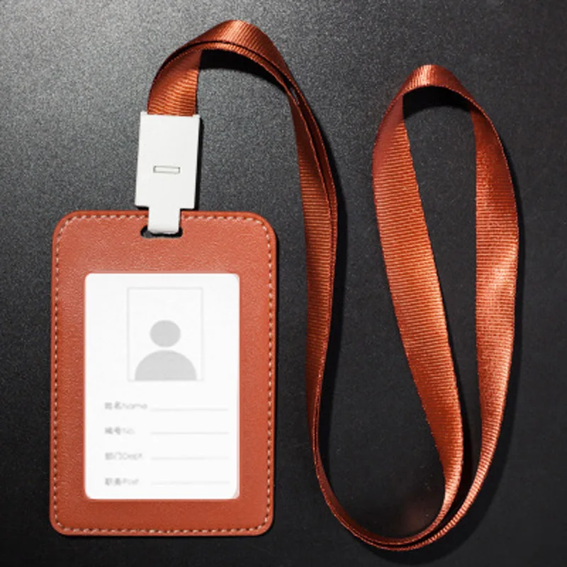 DEZHI Handmade Soft PU Leather Card Holder for ID/Access/Bus/PassCard,Classic Color Horizontal Vertical Optional - Цвет: V Brown set