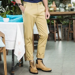 Khaki Seven7 бренд Лето Осень мужские повседневные брюки мужские для отдыха тонкие брюки прямые модные длинные брюки для мужчин 112S80080 - Цвет: Khaki