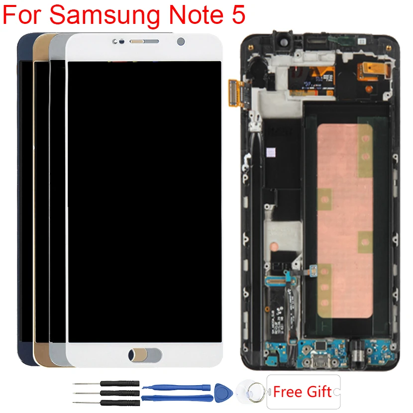 Супер Amoled дисплей для samsung Galaxy Note 5 ЖК-дигитайзер с рамкой сенсорного экрана для samsung Note 5 N920f ЖК-экран