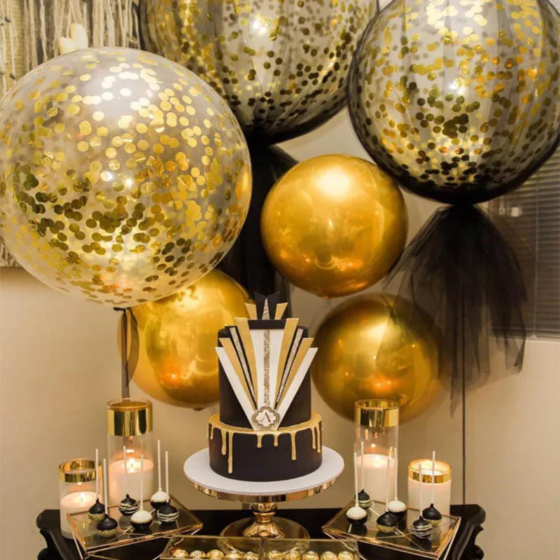 

36inch Giant Balloon Big Round Confetti Balloon Giant Wedding Ballons Decoration Clear Ballon Party Supplies Big Balloon S2XZ