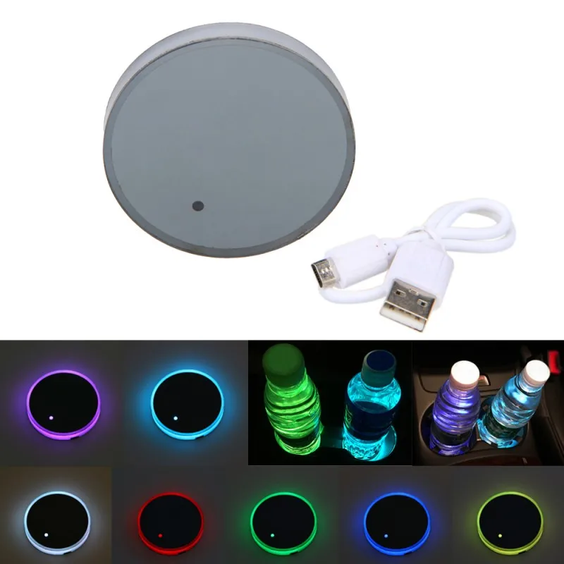 1 шт. водонепроницаемый подстаканник Нижняя накладка коврик RGB светодиодный светильник отделка для всех моделей автомобилей