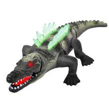 42 см Моделирование Электрический крокодил игрушка со звуком и светильник Большая пластиковая модель животного Дети Электронные Домашние животные подарок на день рождения для мальчика