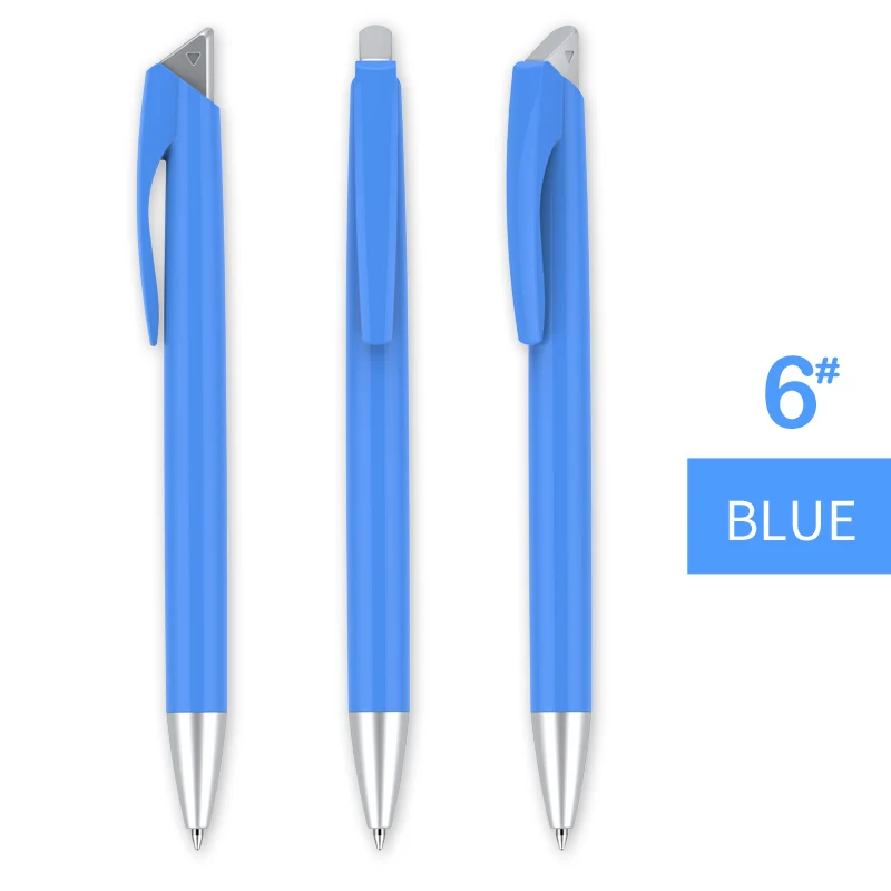 200 шт./партия шариковая ручка бизнес клик Действие Шариковая Ручка индивидуальный логотип печать рекламные ручки - Цвет: Blue