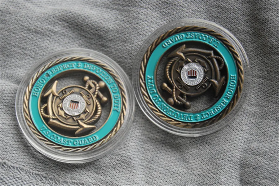 U.S. Coast Guard  Core Values - USCG Brass Challenge Coin (9)