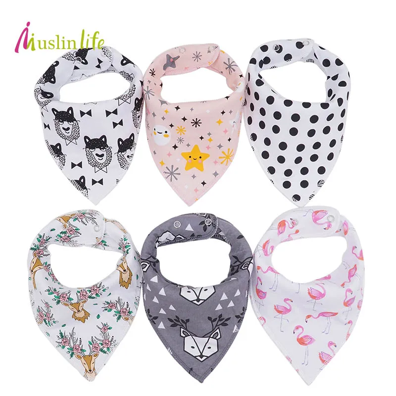 Mousseline vie nouvelle arrivée 4 pièces/lot infantile nouveau-né bébé bavoirs, roter tissu, coton bébé Bandana bavoirs (lot de 4)