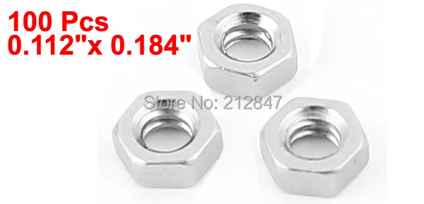 100pcs #4-40 Hex Nuts Stainless Female  Thread