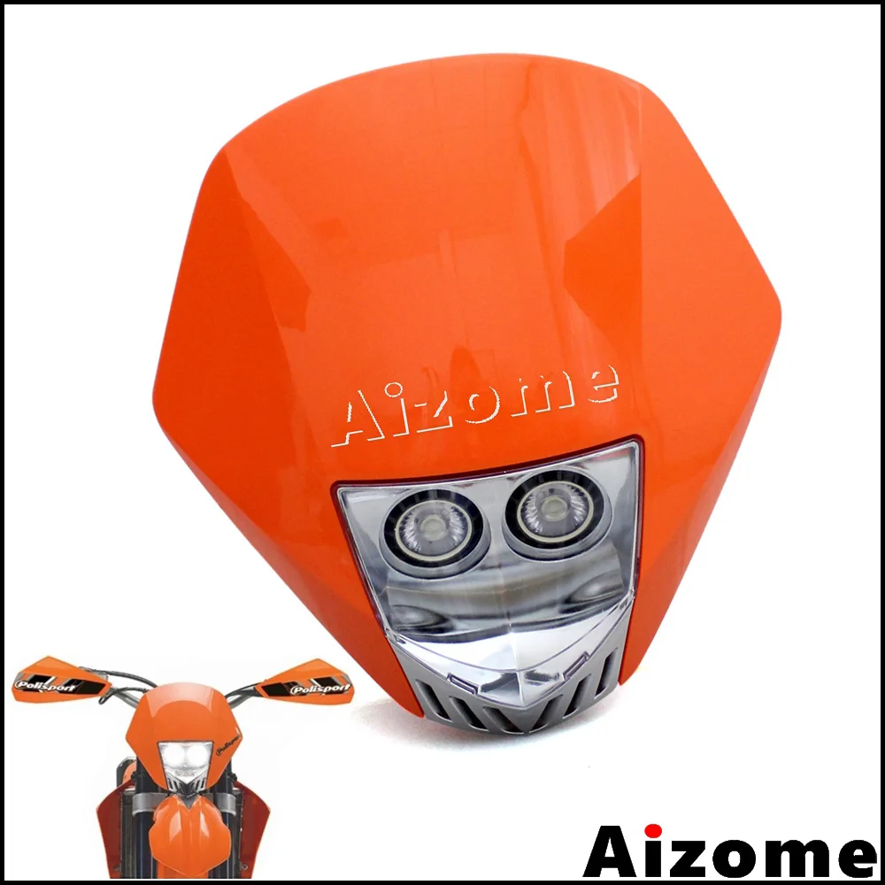

Universal Motorcycle Headlight High Low Beam Headlamp Enduro Dual LED Headlight Fairing For KTM MX EXC EXCF XCF XCW SX SXF SMR