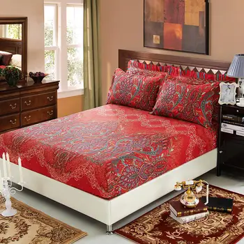 

Fitted Sheet Mattress Cover 100%Cotton Pillowcase Bed Sheet Sanding Fabric With Elastic Band Dust 90/120/140/150/160/180*200