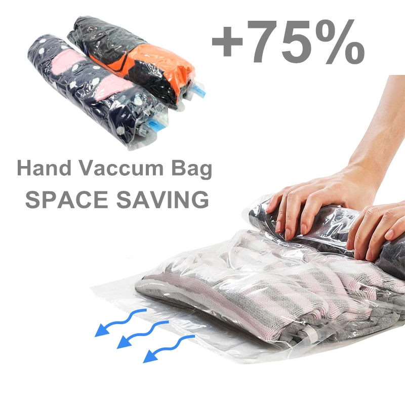 Vacuum Compression Bag Hot Selling Set 12-pieces Portable Travel Hand Roll Bag  Vacuum Compression Bag - Storage Bags - AliExpress