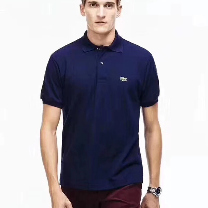 LACOSTE LEGEND Running Shirt Men Quick Dry Breathable T-Shirts Black Short Sleeve High Quality Pure Cotton