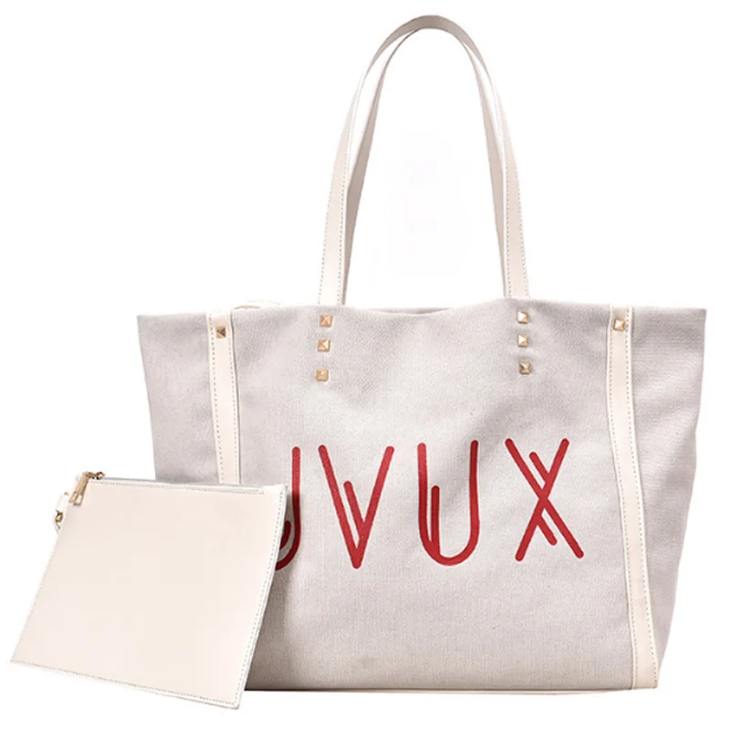 

AUAU-Handbag Female Big Bag 2019 New Large Capacity Mother Canvas Bag Fashion Wild Mother Bag