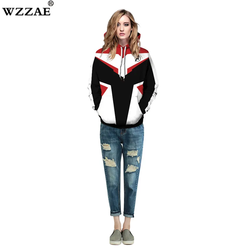 Avengers Endgame Cosplay Quantum Realm Costumes Sweatshirt Hoodie Jacket Captain Marvel Tech Hooded Superhero America Pullover