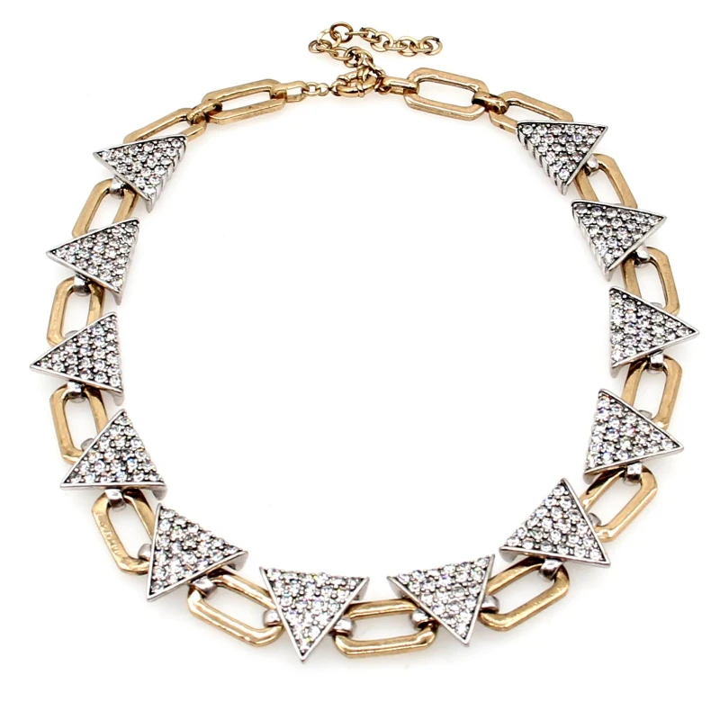 

UKEN Women Chunky Necklace Fashion Chain Geometric Alloy Inlay Full Rhinestones Collar Chokers Necklaces Vintage Jewelry Bijoux