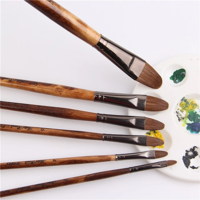 Paint Brushes Oil Painting Art  Art Supplies Oil Paint Brushes - 6pcs/set  High-grade - Aliexpress