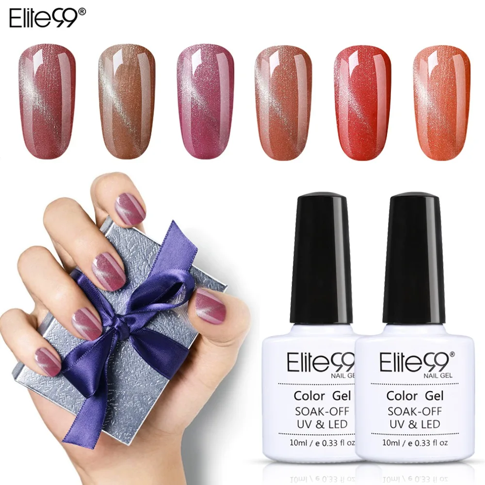 Elite99 10ml Starry Cat Eye Gel Polish 3D Magnetic Soak Off UV Gel Manicure Nail Art Varnish Long Lasting Cat's Eye Nail Lacquer