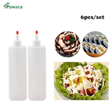 

6pcs/set 360ml/200ml/180ml Kitchen Accessories Plastic Squeeze Bottle Dispenser 8oz for Sauce Vinegar Oil Ketchup Cookling tools