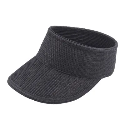 Пустой Топ Snapback шляпа для мужчин и женщин модная соломенная шляпа летняя кепка Солнцезащитная шляпа уличная Гибкая пляжная шляпа - Цвет: Black