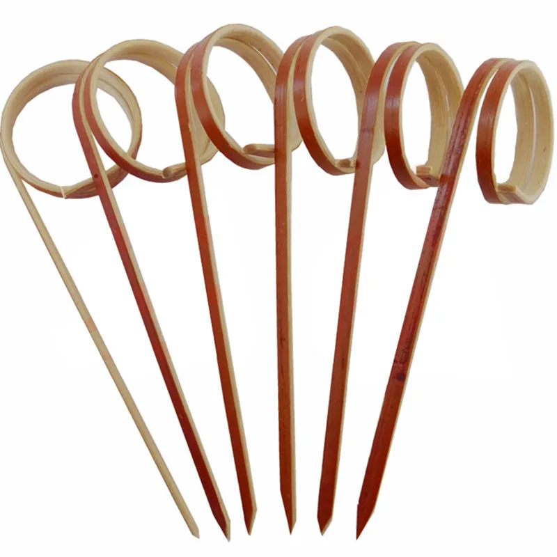 1 XUNZHE New 12cm 100 pcs/bag cocktail sign Bamboo Fruits Fork Vegetable Fork Fruit Snack Dessert Forks Holder For Party - Цвет: 1