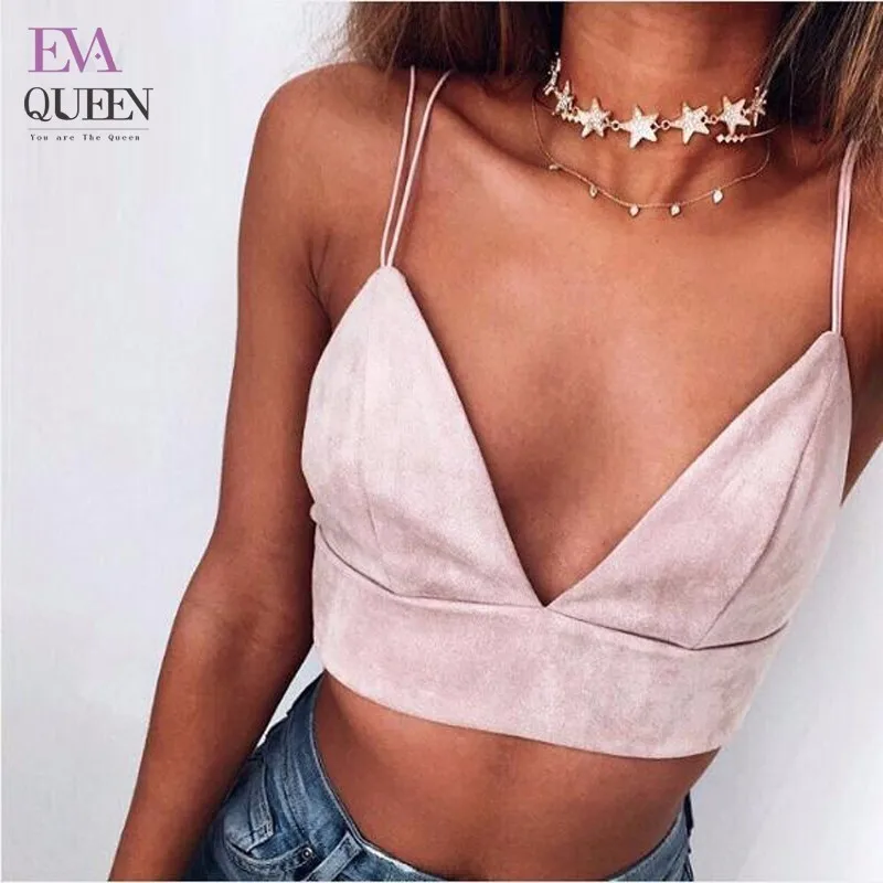 

Tobinoone 2017 New Women Tops Summer Deep V Neck Vintage Lace Top Camisole Pink Backless Crop Tops size s-L