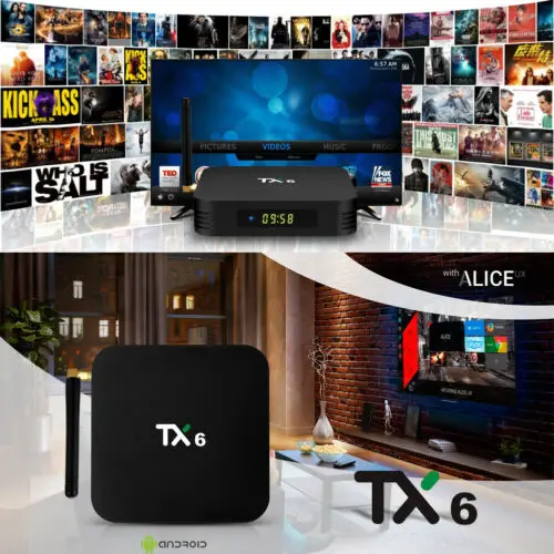 TX6 ТВ-бокс Allwinner H6 Четырехъядерный 4 Гб 64 ГБ Android 9,0 мини-ПК Bluetooth 4 K двойной WiFi домашний аудио медиа-плеер