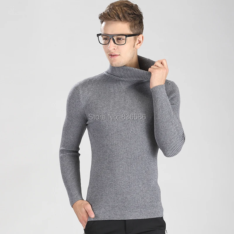 2017 new winter mens turtleneck sweater long sleeve