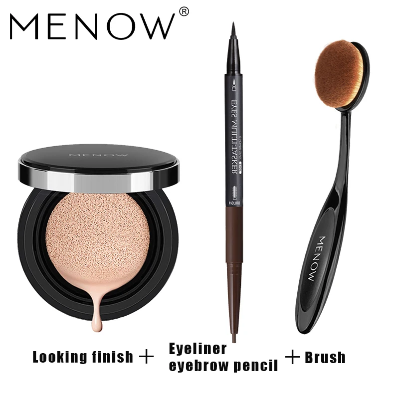 MENOW Brand Make up set Foundation Brush& Waterproof Lasting& Air cushion BB cream Cosmetic set drop ship 5329