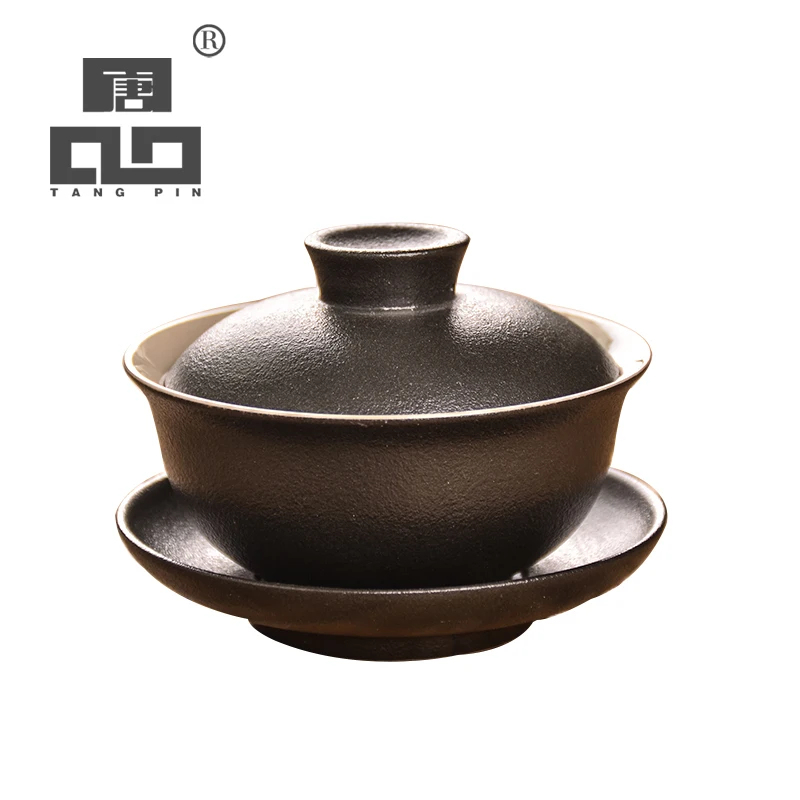 

TANGPIN black japanese ceramic teapot gaiwan tea cup ceramic tea sets kung fu tea set 100ml