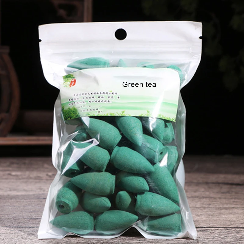 

45Pcs/Pack Smoke Incense Backflow Incense Natural Aroma Sandalwood Cones Reflux Incense for Tea House Meditation Colored Cones X