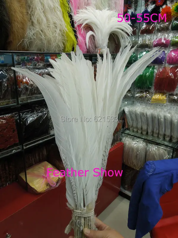 

100Pcs/lot 50-55CM SILVER PHEASANT Tail Feathers,Loose Silver Pheasant Tails for Craft/Art/Bridal/Halloween