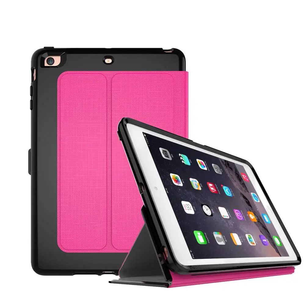 XSKEMP для iPad Air2 iPad 6 9,7 A1566 A1567 премиум-класса из искусственной кожи смарт-чехол с магнитом Подставка защитная оболочка покрытие+ Стекло пленка - Цвет: Rose