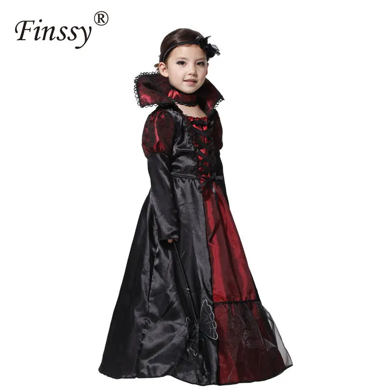 Детские костюмы вампира для косплея принцессы для девочек, Детский костюм на Хеллоуин, длинное платье, вечерние карнавальные костюмы