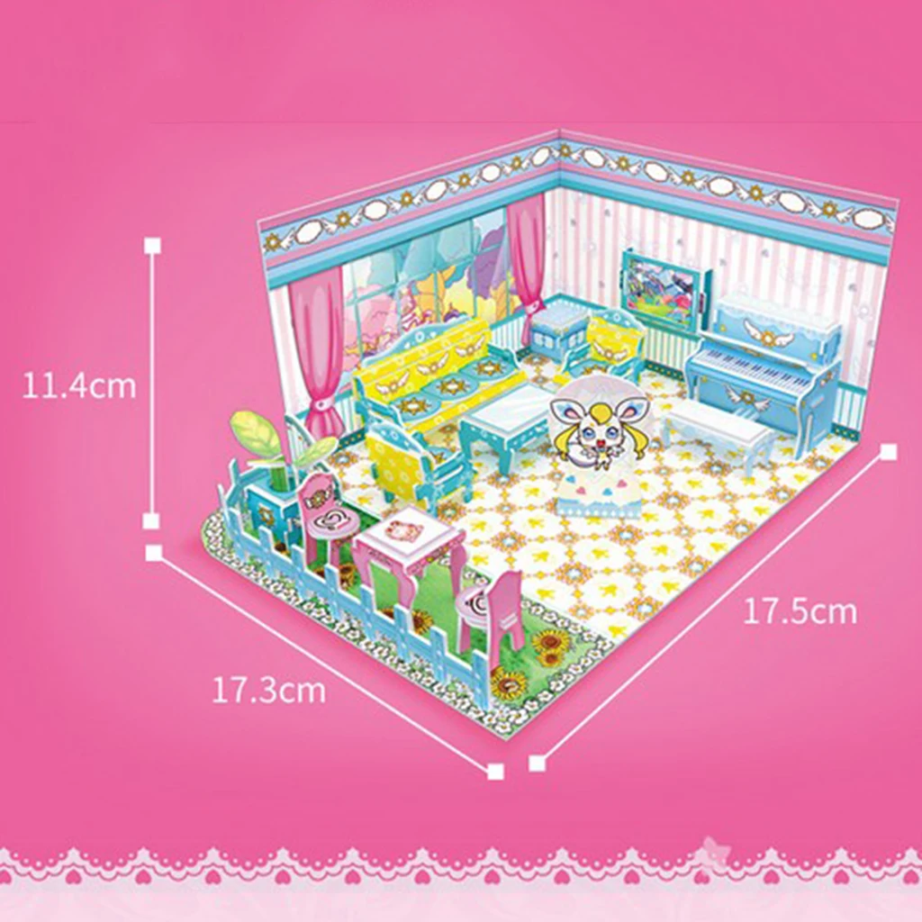 Handcrafts Miniature Project 1:24 Scale DIY Dolls House Kit with Furniture - Little Magic Fairy Sitting Room Living Room