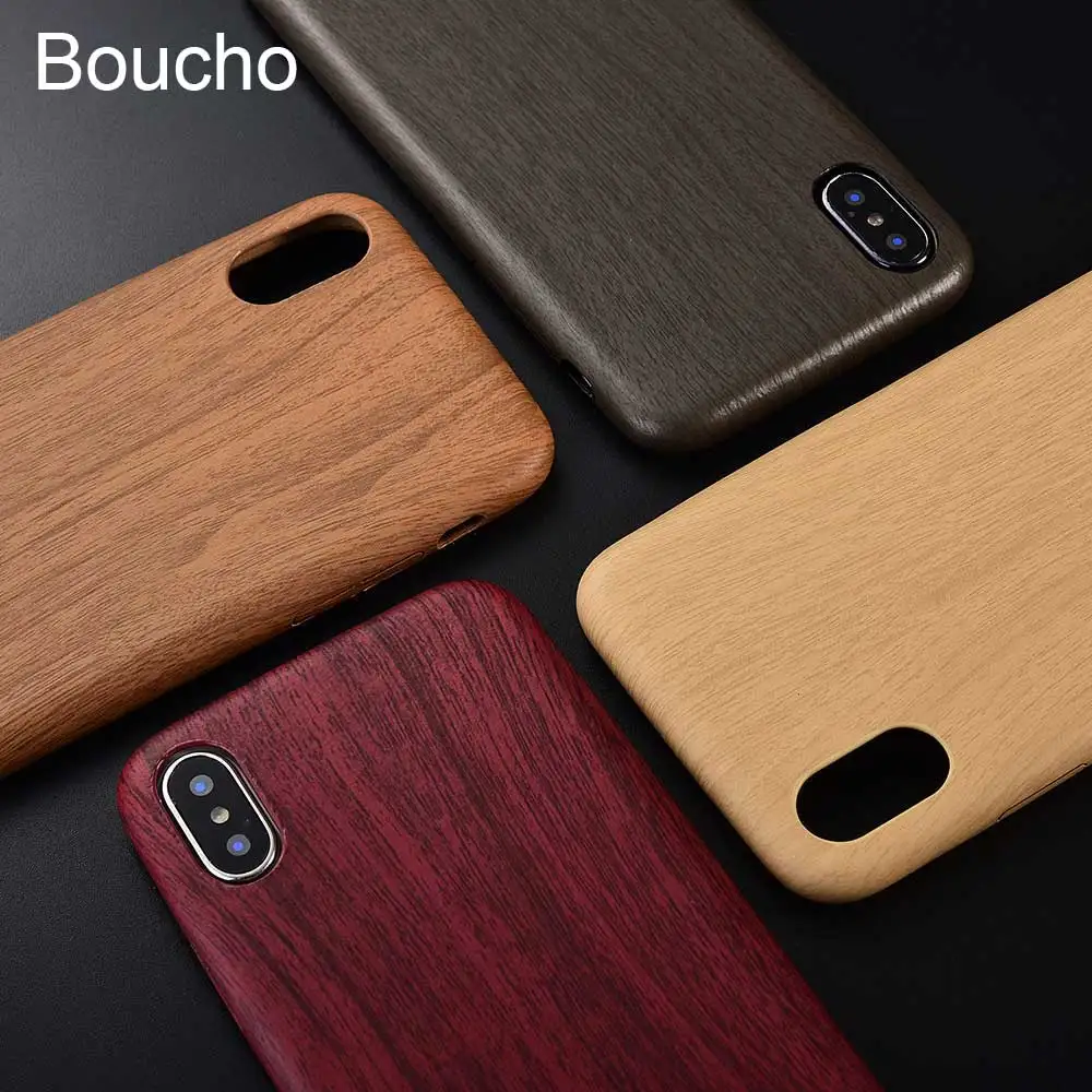 Чехлы Boucho для iphone XR X XS MAX 11 Pro винтажные чехлы из искусственной кожи с текстурой