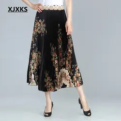XJXKS 2019 Harajuku Festival женские юбки с принтом с высокой талией Весенняя удобная одежда высокого класса Женская Корейская юбка Бесплатная доставка