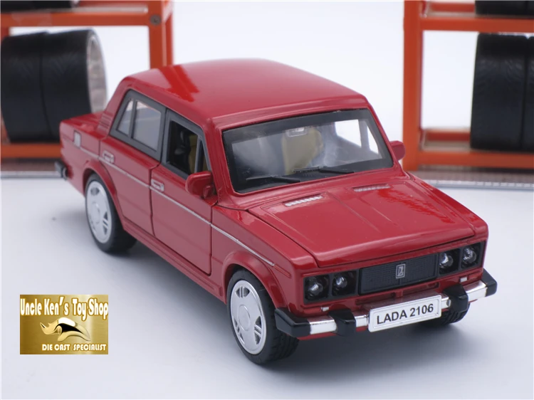  15CM Russia LADA 2106 Diecast Model Car Metal Car Kids Boys Gift Toys With Openable Door/Pull Back 
