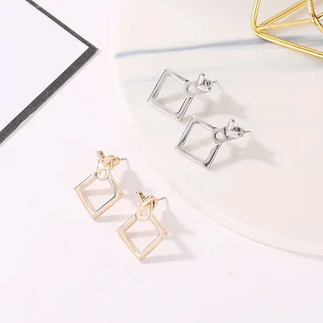 E104 Fashion Jewelry Triangle Dangle Earrings Ms. Square Earrings Unique Design Cute Geometric Earrings Ms. Gift alentine's Day 3
